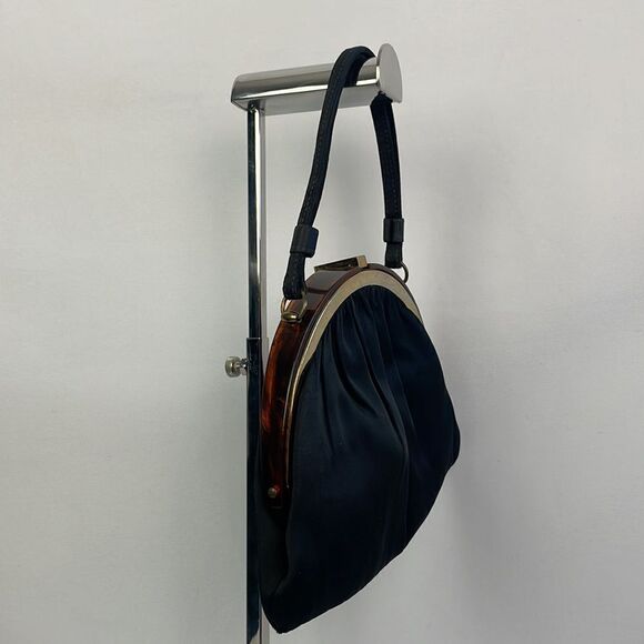 Vintage Black With Tortoise Clasp Bag - Picture 2 of 4